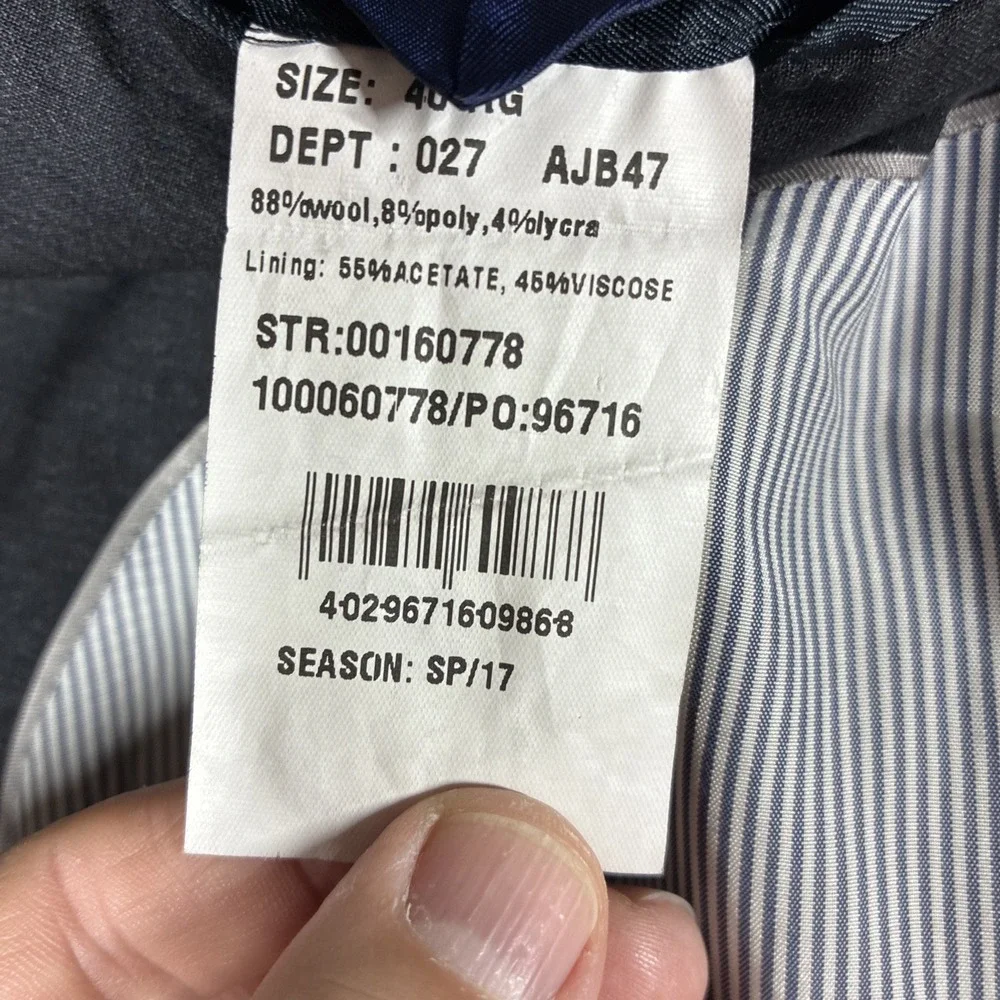 Brooks Brothers Explorer Regent Fit Black Wool Blend Sport Coat Blazer 40R